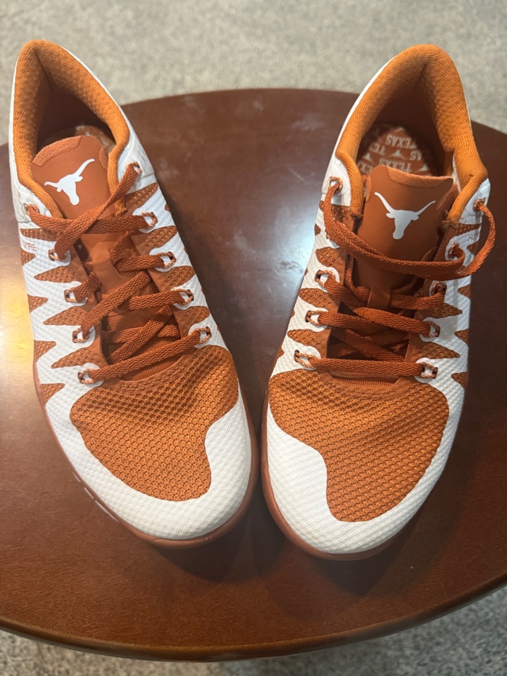 Nike Men's Orange and White Texas Longhorn edition shoes